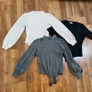 Large Bodysuit Bundle x3 gray, cream + black!